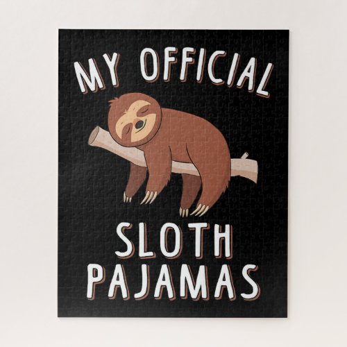 My Official Sloth Pajamas Cute Sleeping Sloth Jigsaw Puzzle