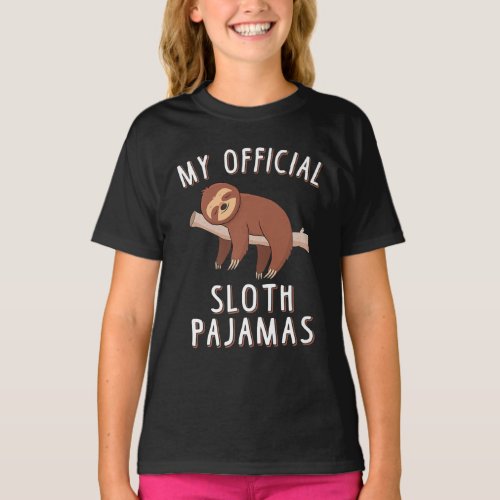 My Official Sloth Pajamas Cute Sleeping Sloth T_Shirt