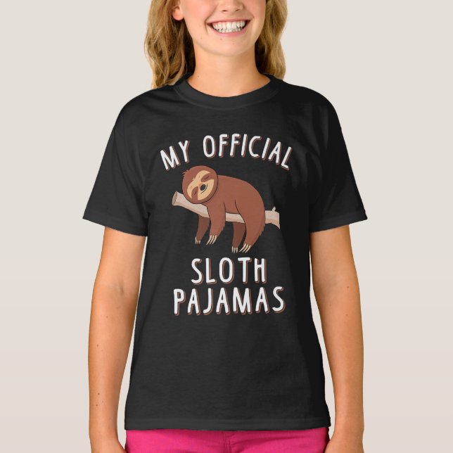 My Official Sloth Pajamas Cute Sleeping Sloth T-Shirt (Front)