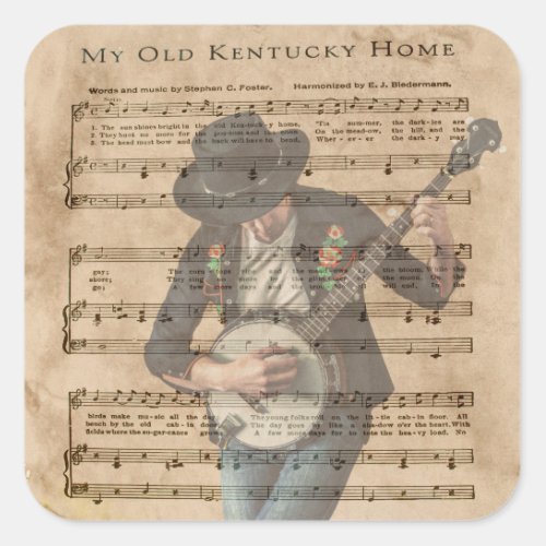 MY OLD KENTUCKY HOME SQUARE STICKER