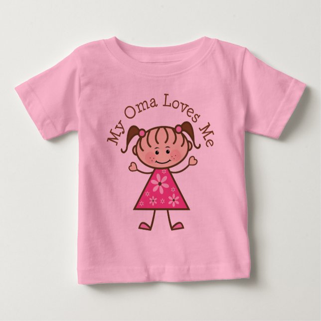 My Oma Loves Me Stick Figure Baby T-Shirt (Front)
