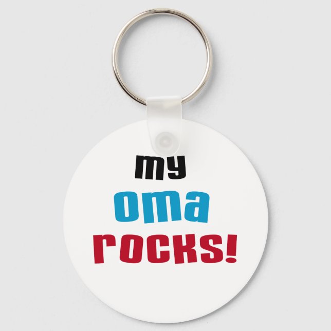 My Oma Rocks T-shirts and Gifts Keychain (Front)