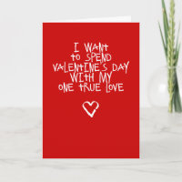 My One True Love Funny Valentine's Day Card