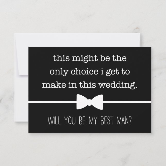 My Only Choice Best Man Groomsman Proposal Card (Front)
