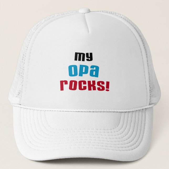 My Opa Rocks T-shirts and Gifts Trucker Hat (Front)