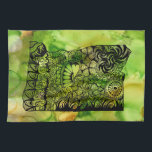 My Oregon Dish Towel<br><div class="desc">The original art work was hand drawn within the shape of the State of Oregon, background was done with alcohol inks. The towel is totally customizable ! If you want to change the background color click on 'edit' and make it the color of your choosing... or add text!</div>