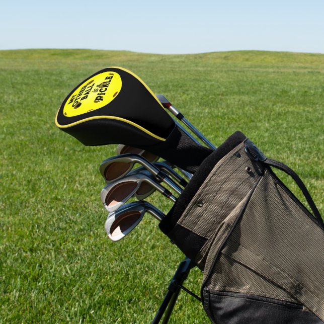 My Other Ball Is A Pickle Golfer Yellow Pickleball Golf Head Cover (In Situ)