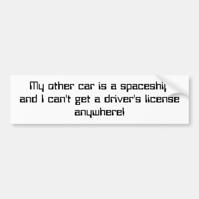 my-other-car-26 bumper sticker (Front)