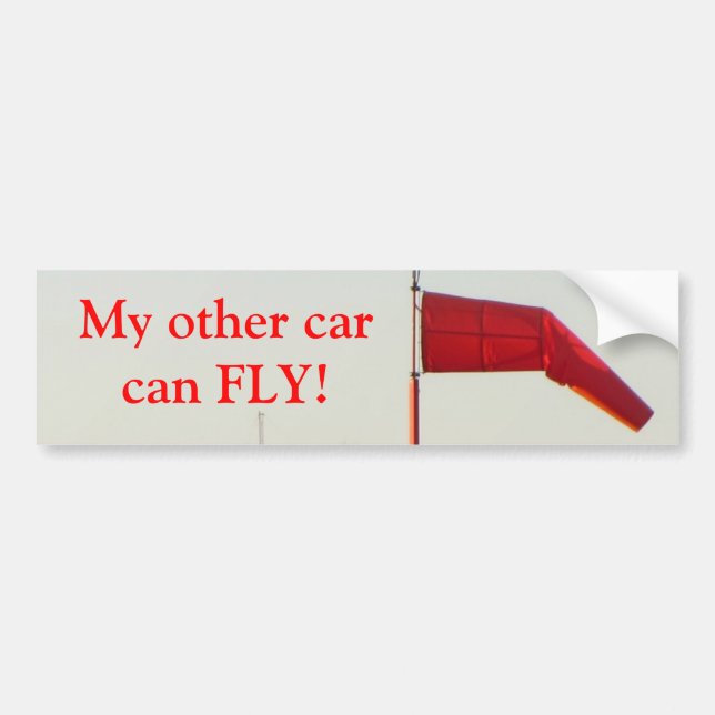My other car can fly bumper sticker. sticker (Front)