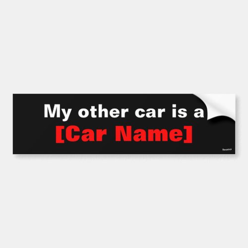 My other car is a Black Bumper Sticker