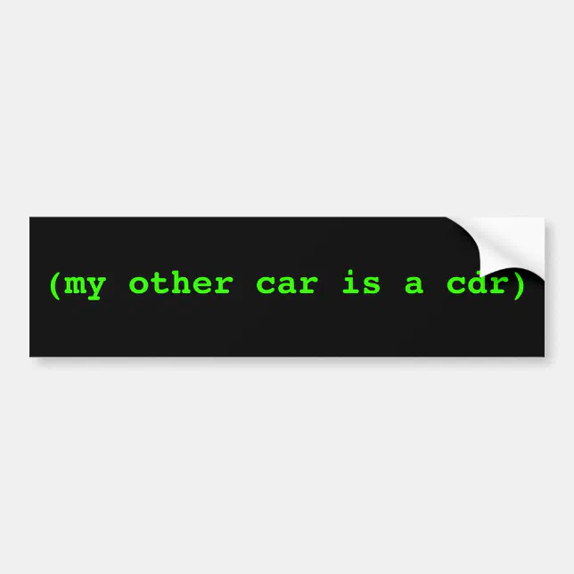 My Other Car Is A Cdr Bumper Sticker Zazzle