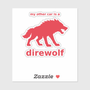 My Other Car Is a Direwolf Decal (Red Vinyl)