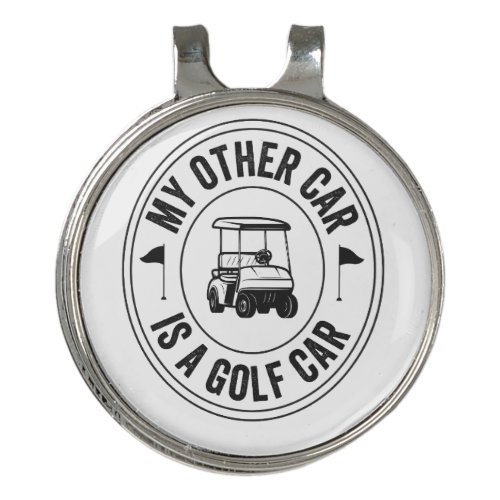 My Other Car is a Golf Car Funny Golfing Dad Lover Golf Hat Clip