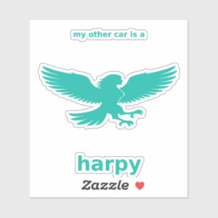 My Other Car Is a Harpy Decal (Teal Vinyl)