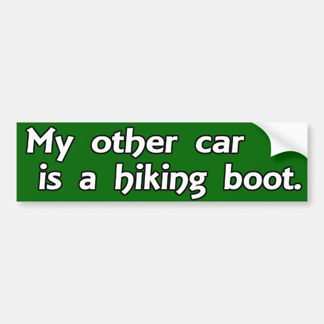 My Other Car is a Hiking Boot Bumper Sticker (Front)