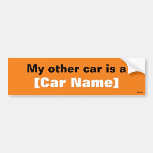 My other car is a Orange Bumper Sticker