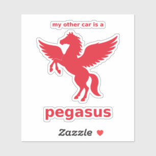 My Other Car Is a Pegasus Decal (Red Vinyl)