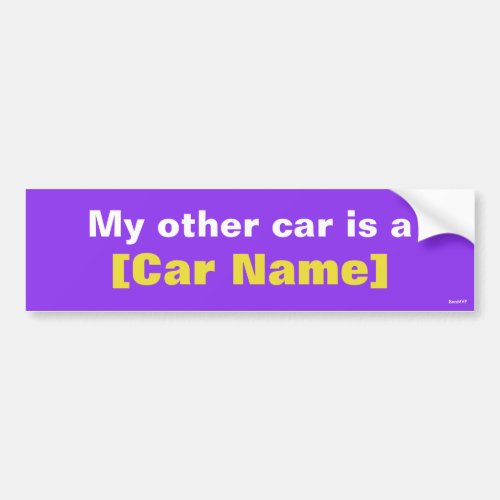 My other car is a Purple Bumper Sticker