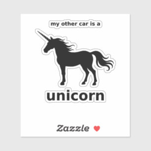 My Other Car Is a Unicorn Decal (Black Vinyl)