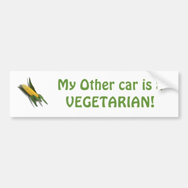 My Other Car is a Vegetarian Bumper Sticker (Front)