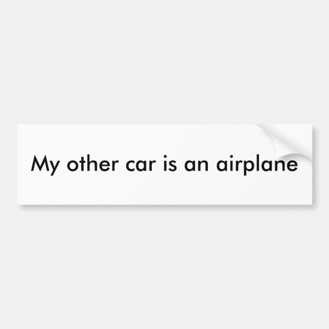 My other car is an airplane bumper sticker (Front)