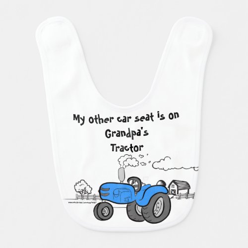 My other car seat  Grandpas tractor bib _ blue