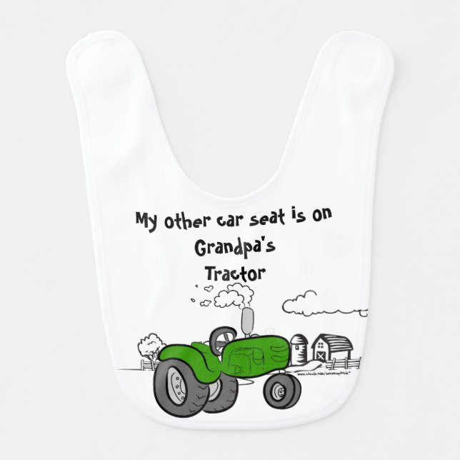 My other car seat ... Grandpa's tractor bib green (Front)