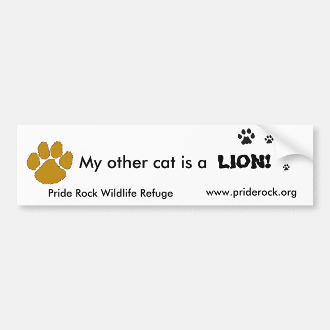 My other cat is a lion bumper sticker (Front)