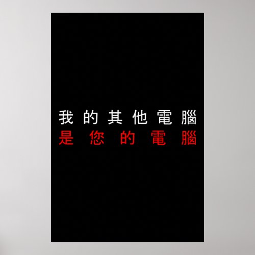 MY OTHER COMPUTER IS YOUR COMPUTER _ Chinese Poster
