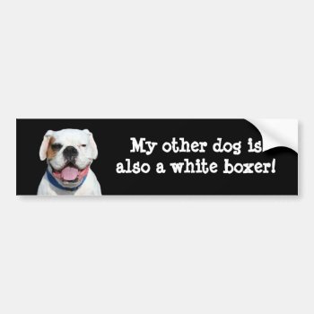 My Other Dog Is A White Boxer Bumper Sticker by ritmoboxer at Zazzle
