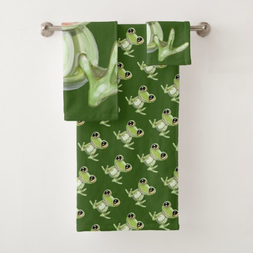 My Other Green Frog Friend Bath Towel Set