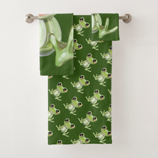 My Other Green Frog Friend Bath Towel Set (Insitu)