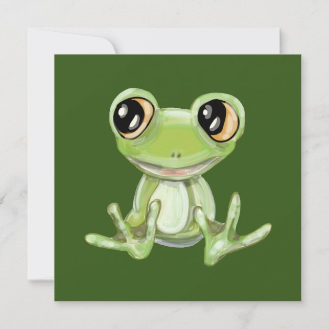 My Other Green Frog Friend Holiday Card (Front)