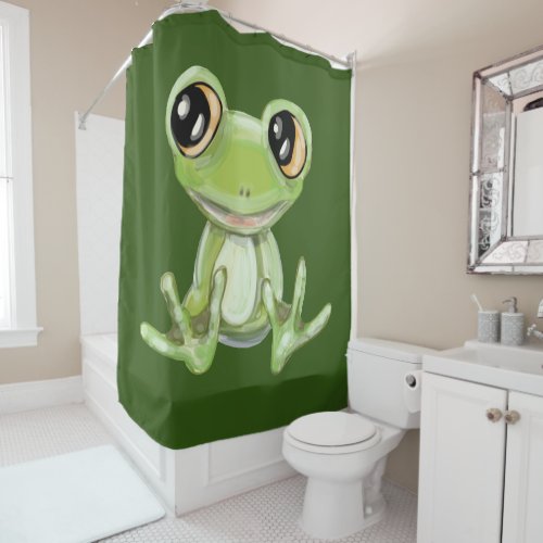 My Other Green Frog Friend Shower Curtain