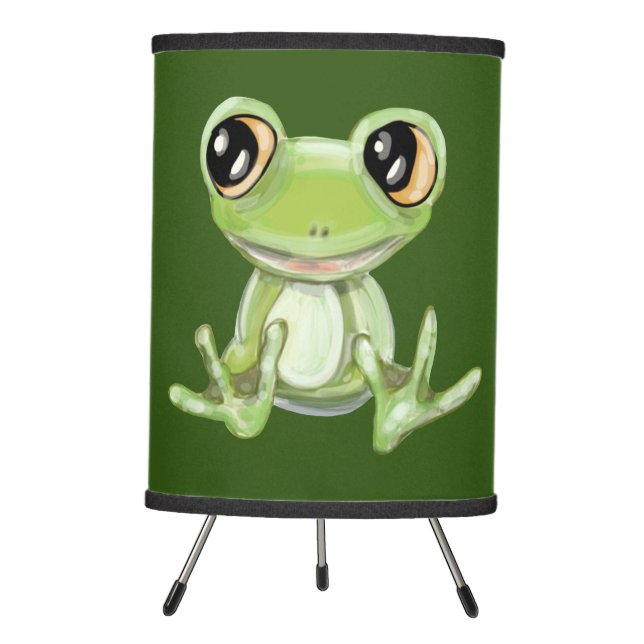 My Other Green Frog Friend Tripod Legs Table Lamp (Front)