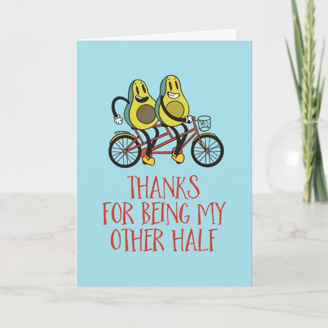 My Other Half Avocado Pun Funny Valentine's Day Holiday Card (Front)