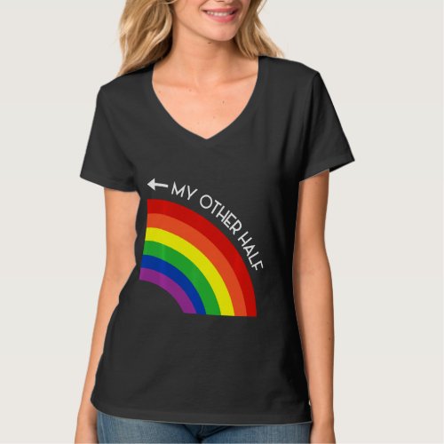 My Other Half Gay Couple Rainbow Pride Cool LGBT A T_Shirt
