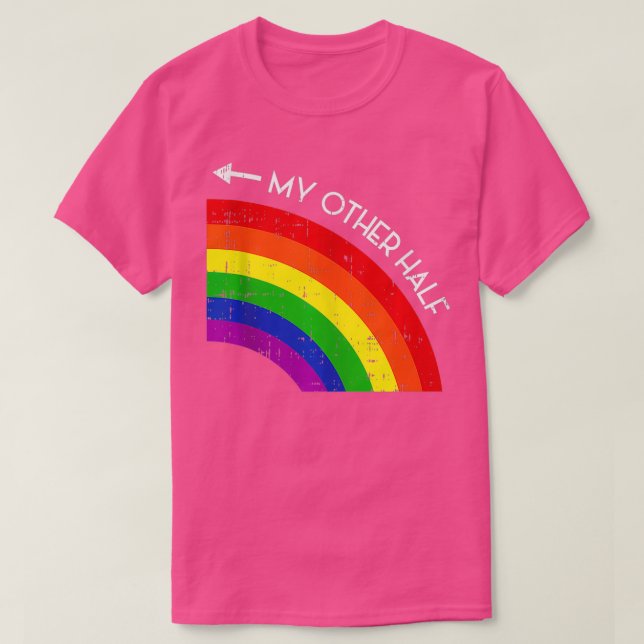 My Other Half Gay Couple Rainbow Pride Cool LGBT A T-Shirt (Design Front)