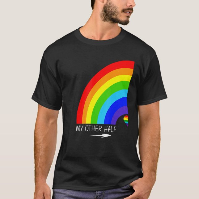 My Other Half Gay Couple Rainbow Pride Cool Lgbt   T-Shirt (Front)
