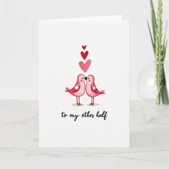 My Other Half Kissing Birds Card (Front)