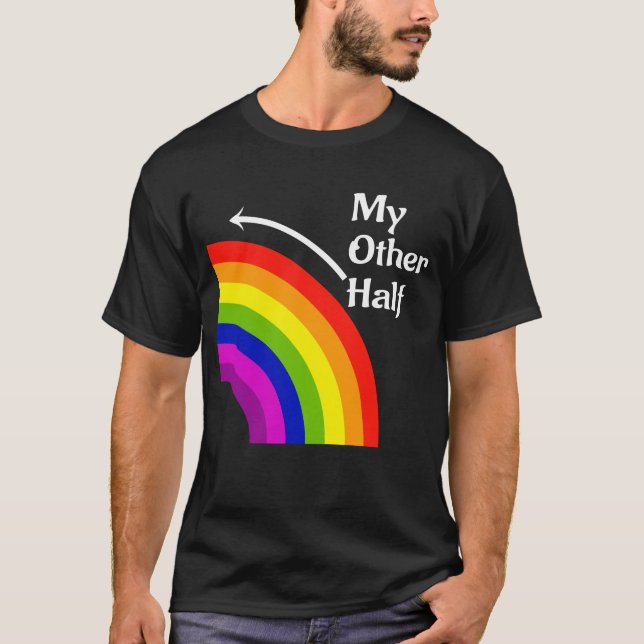 My Other Half Rainbow Left Matching T Shirt (Front)