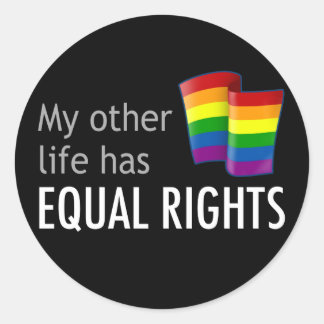 My Other Life Rainbow Round Dark Sticker