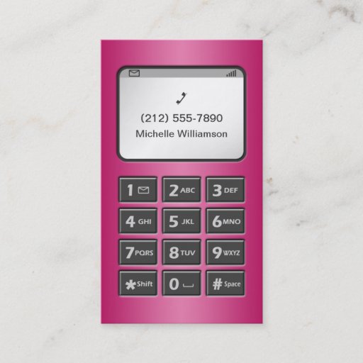 Customizable My Other Phone - Fuchsia Business Cards
