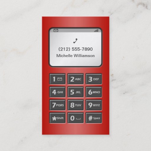 Customizable My Other Phone - Red Personal Calling Cards Business Card Template