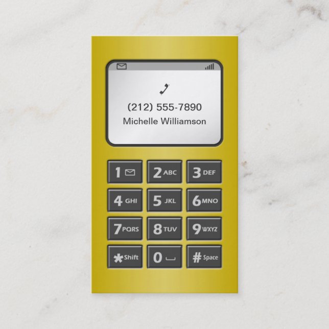My Other Phone - Yellow Personal Calling Cards (Front)
