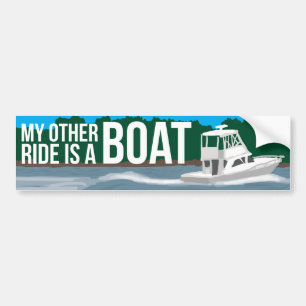 My other ride is a boat boating bumper sticker car