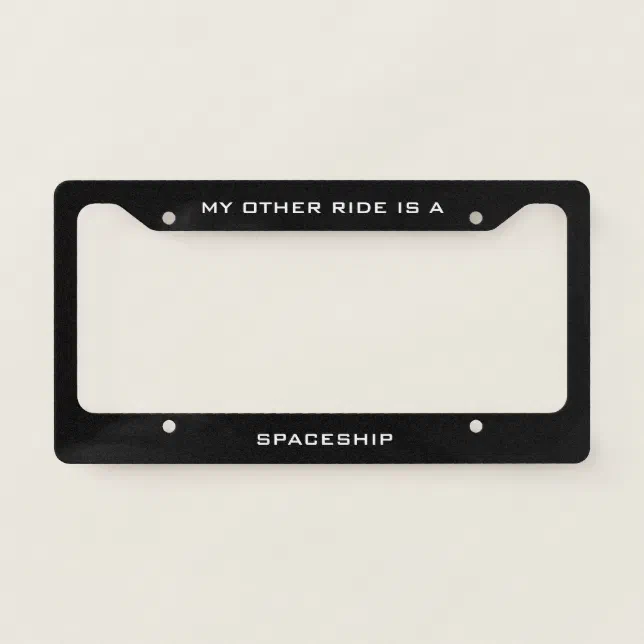 Black License Plate Frame 'My Other Ride Is A Unicorn' - Novelty Auto Accessory