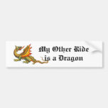 My Other Ride Is A Dragon Bumper Sticker at Zazzle