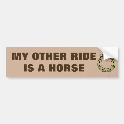 My Other Ride Is A Horse funny bumper sticker