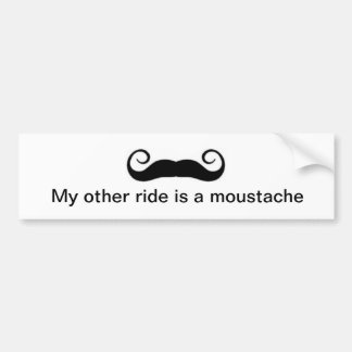 My Other Ride Is A Moustache Bumper Sticker